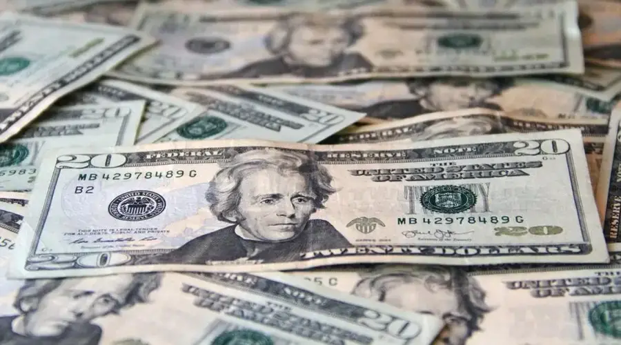 A detailed close-up of scattered US dollar bills showcasing a pile of currency.