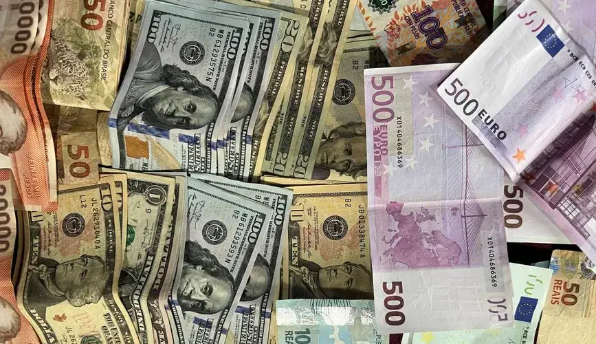 Assorted international banknotes showcasing different currencies. Ideal for finance-related themes.