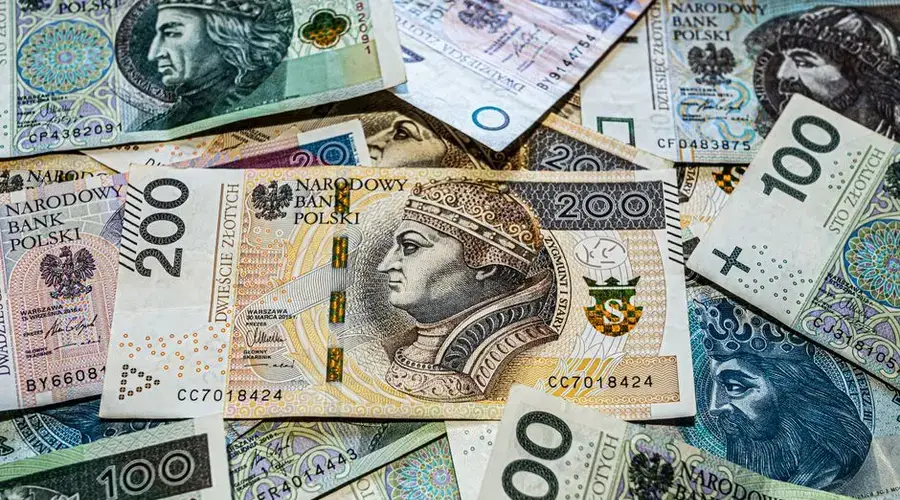 Colorful Polish Zloty banknotes from Narodowy Bank Polski in vibrant composition.