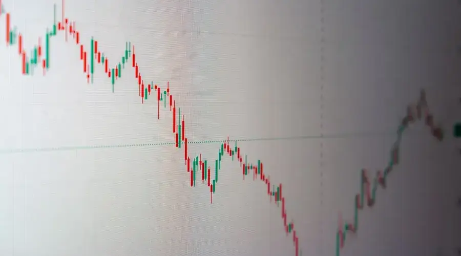 Detailed graph showing financial data trends, ideal for business and finance themes.