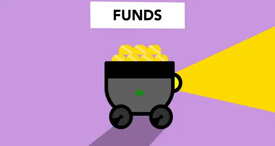 Creative illustration of full trolley with gold representing concept investing in funds and make capital