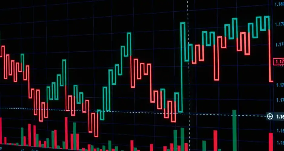 Vibrant stock market graph showcasing forex trends and analytics.